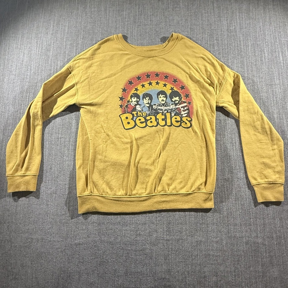The Beatles Sweater Womens XS Crewneck Pullover Band Graphic Retro Music Shirt